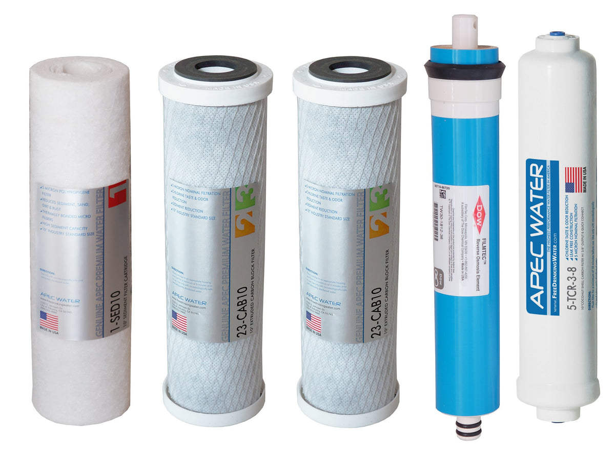 FILTER-MAX90-38, RO Replacement Filter Set, US Made, 90 GPD (Complete Filter Set + 3/8" output)