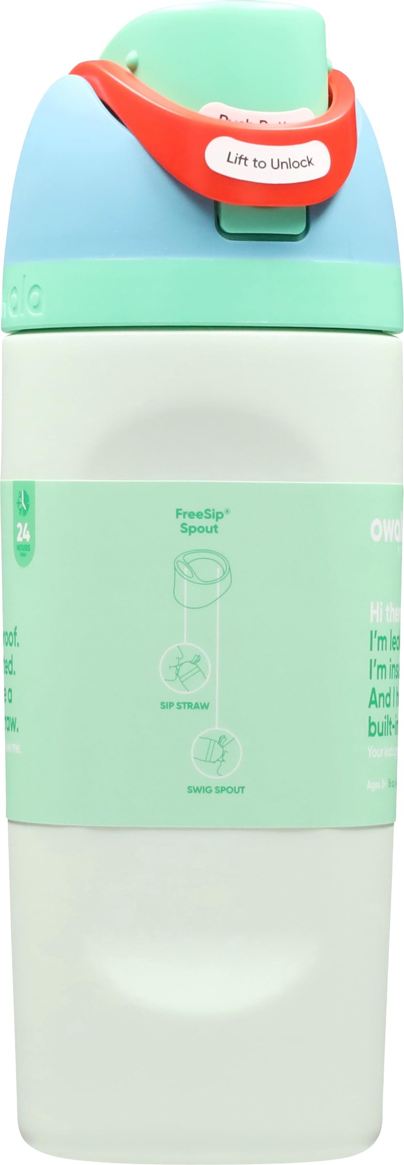 FreeSip Kids 16 fl. oz. Rain Forest BPA Free Water Bottle with Spout Lid (Turquoise)