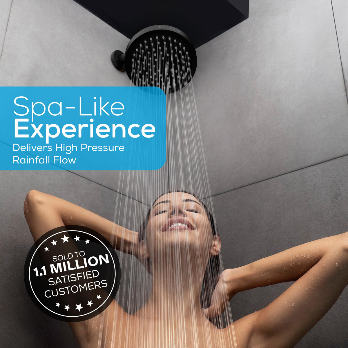 Rain Shower Head (6 Inch Round / Midnight Black Matte)