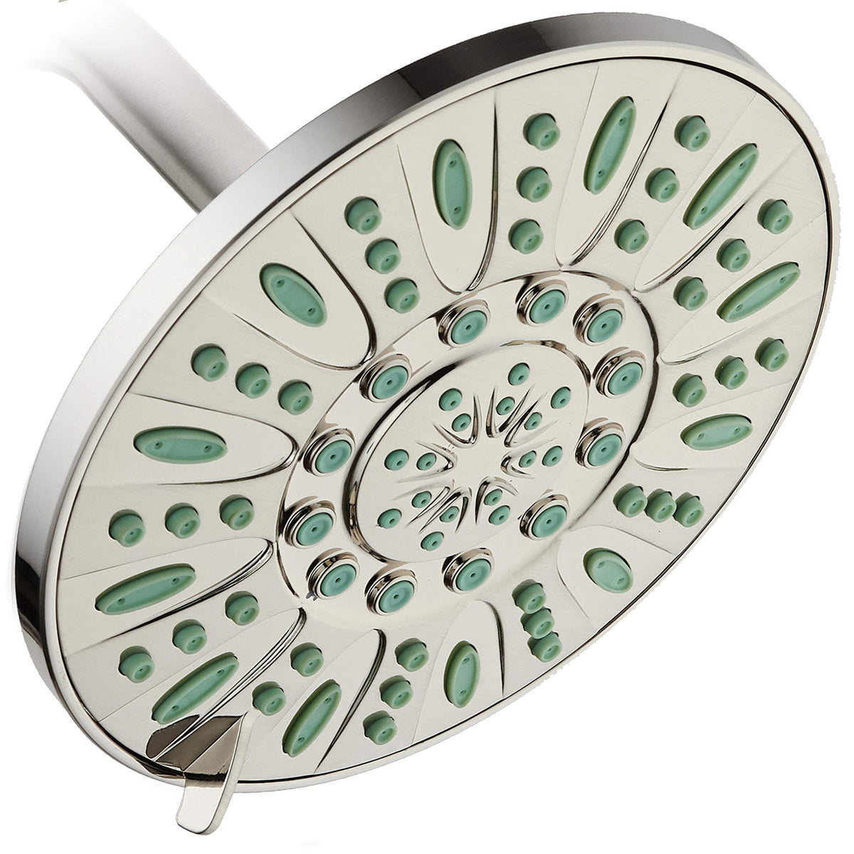 Antimicrobial High Pressure 6 (Brushed Nickel / Coral Green Jets)