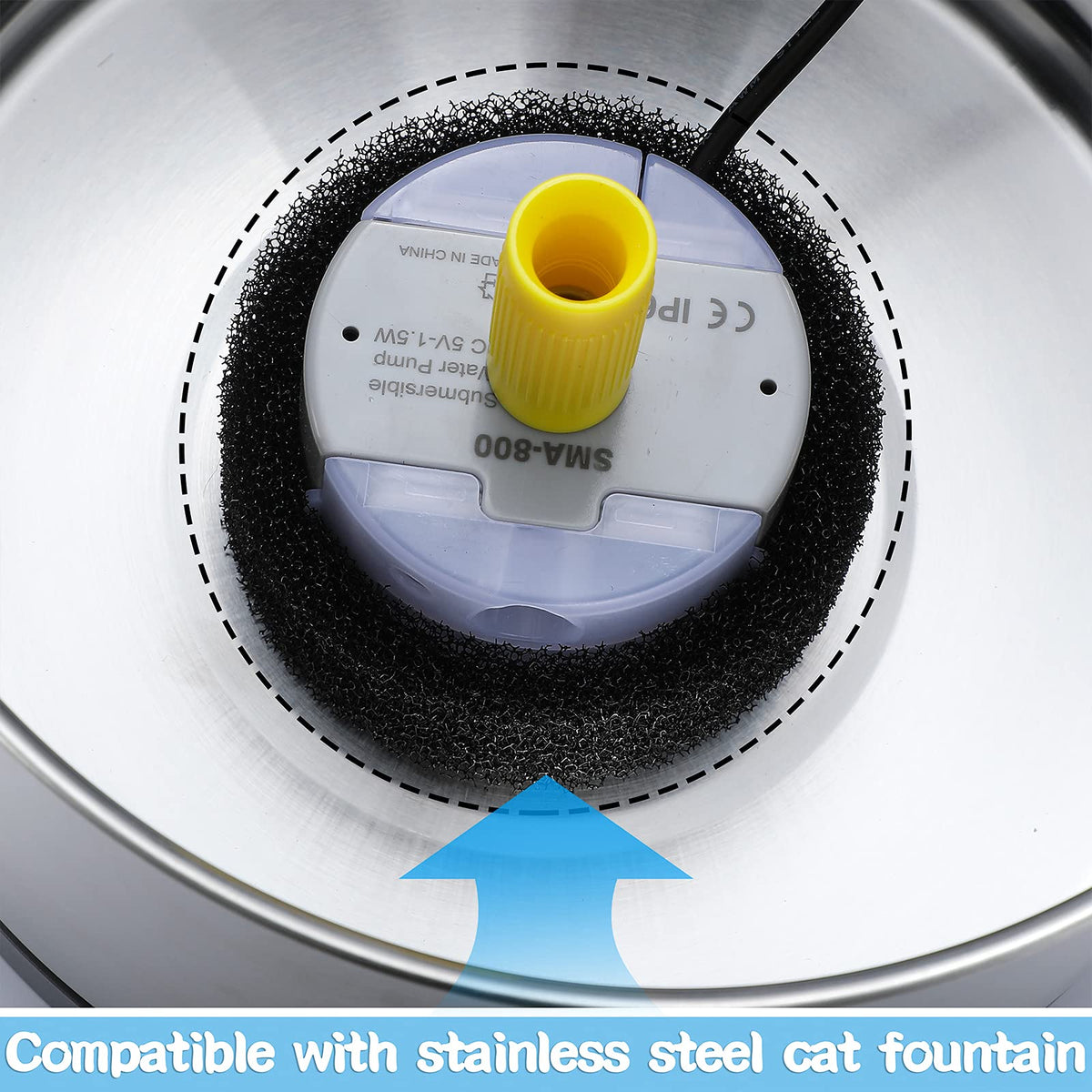16 Pieces Pet Fountain Foam Filters Round Sponge Black Filter Foam Cat Fountain Replacement Filter for 2.5 L