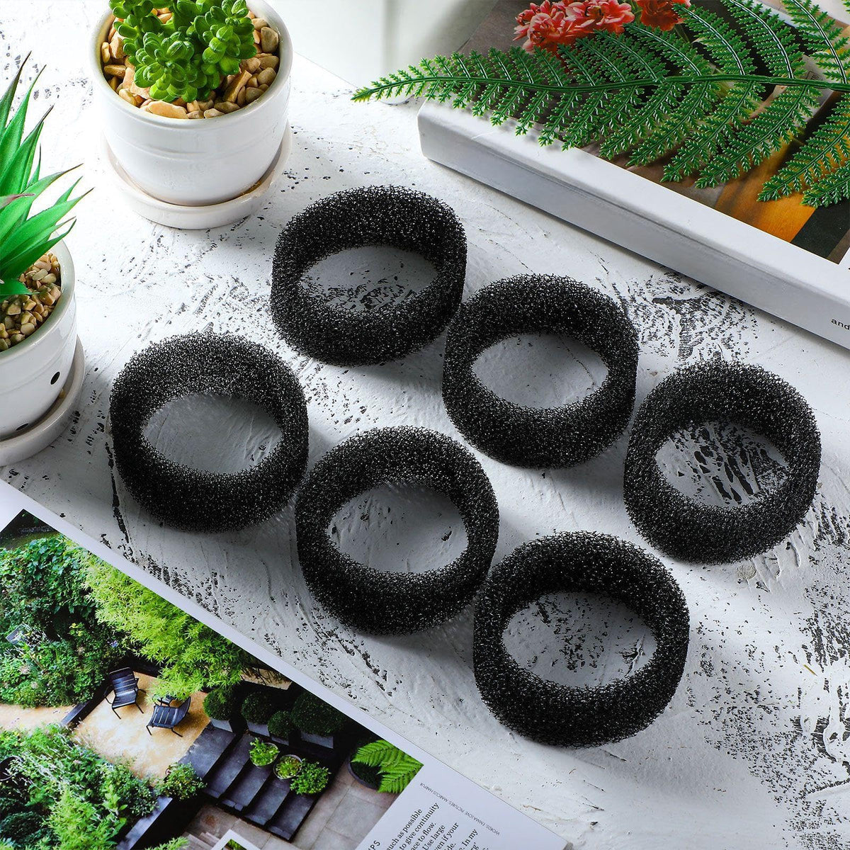 16 Pieces Pet Fountain Foam Filters Round Sponge Black Filter Foam Cat Fountain Replacement Filter for 2.5 L