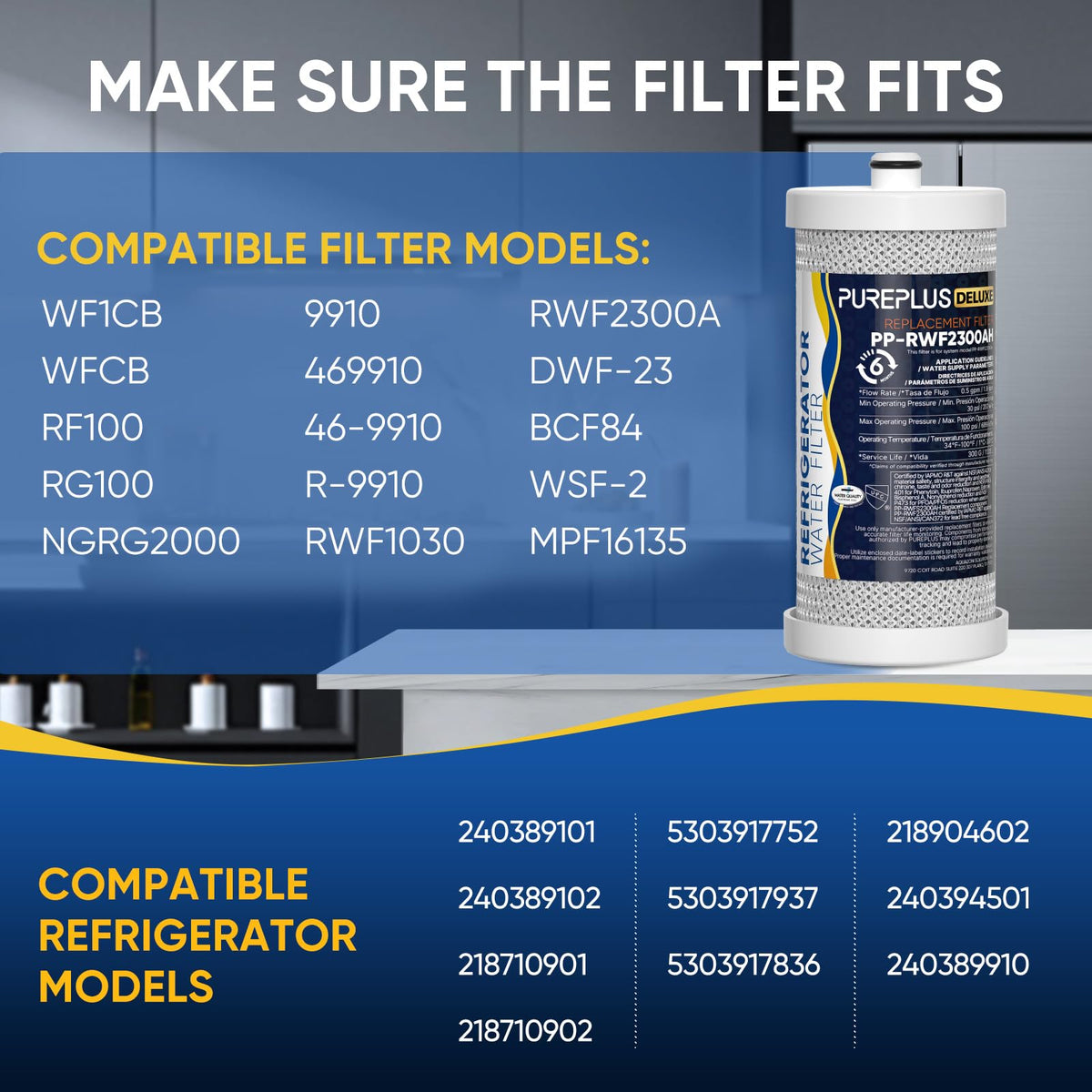 WF1CB Replacement for WFCB Refrigerator Water Filter 6Pack (6 Count (Pack of 1))