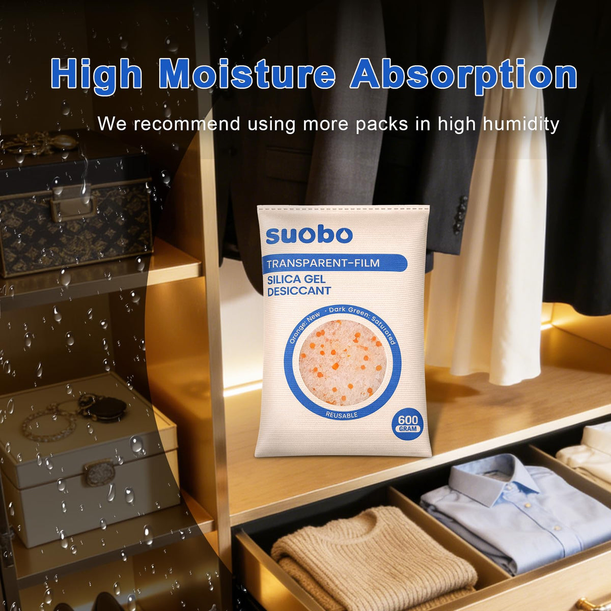Desiccant Packs for Storage (600G Visible)