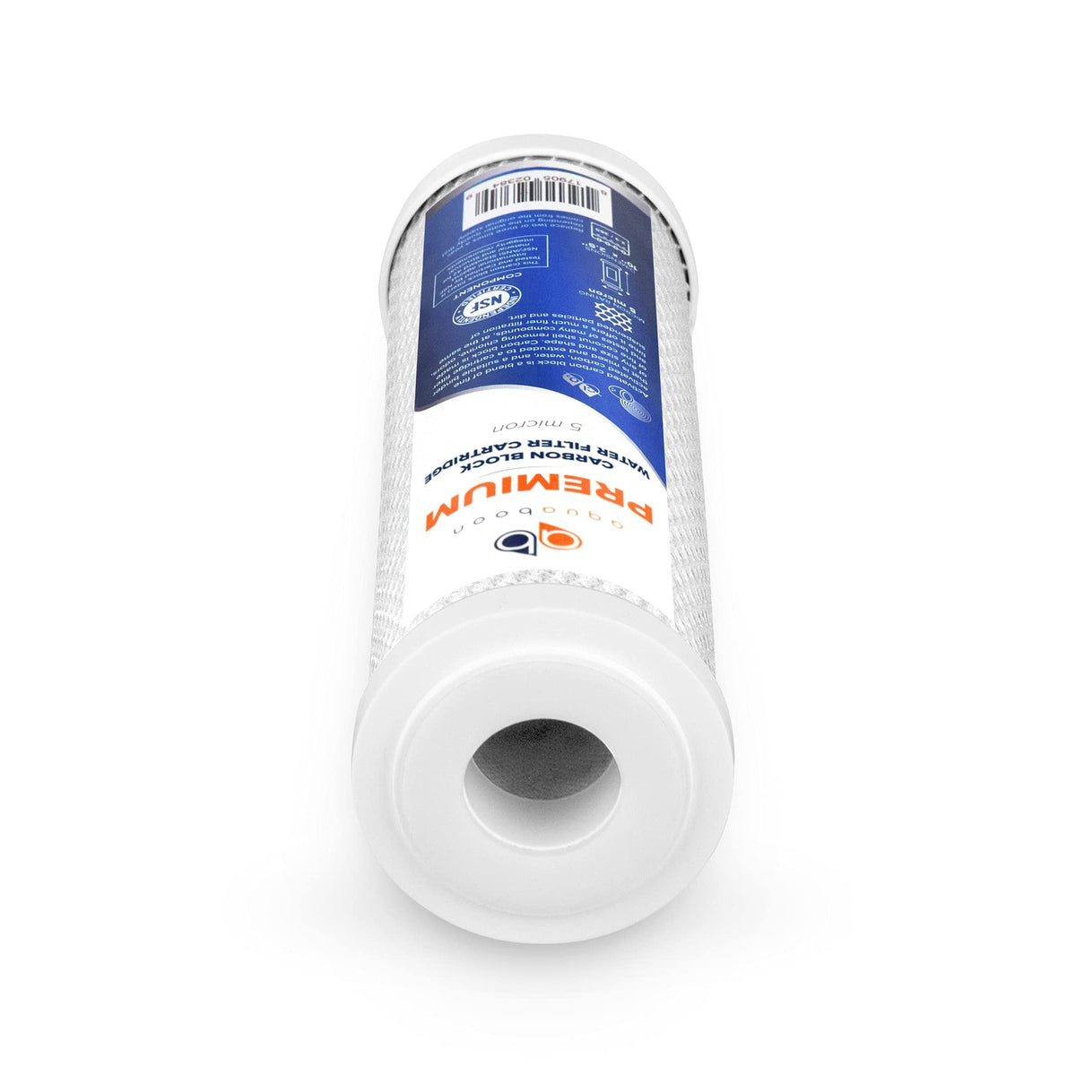 Premium 5 Micron Carbon Block Water Filter 10" x 2.5" (5 Count (Pack of 1))