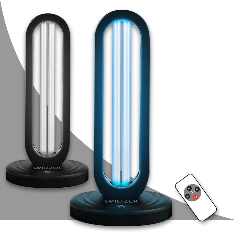 Tower (2 Pack) - UV Light Sanitizer & Ultraviolet Lamp with Remote Control (UV-C Cleaner for Home, Room, Office | 38W UVC Disinfection Bulb | Kill Germs, Bacteria, Virus, Dust | USA) (2 Pack)