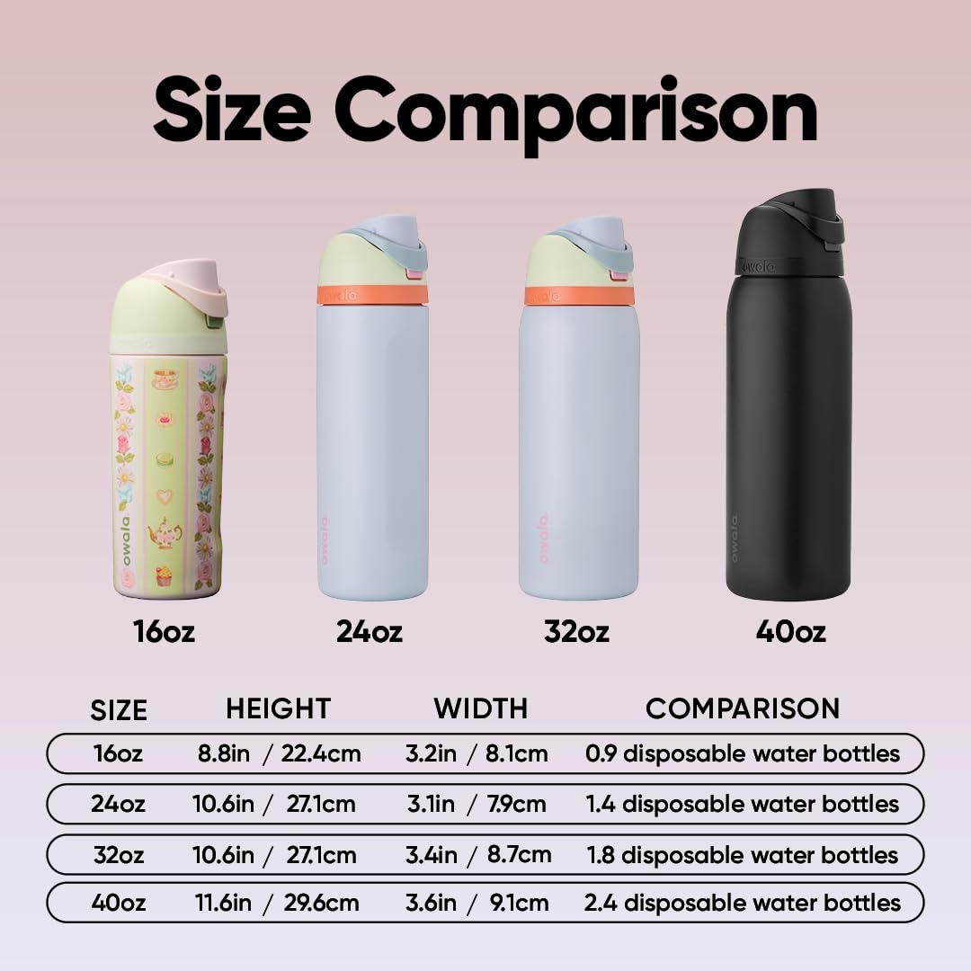 FreeSip Kids Stainless Steel Water Bottle 16 oz Pretty Polite (Pretty Polite / 16 Ounces)