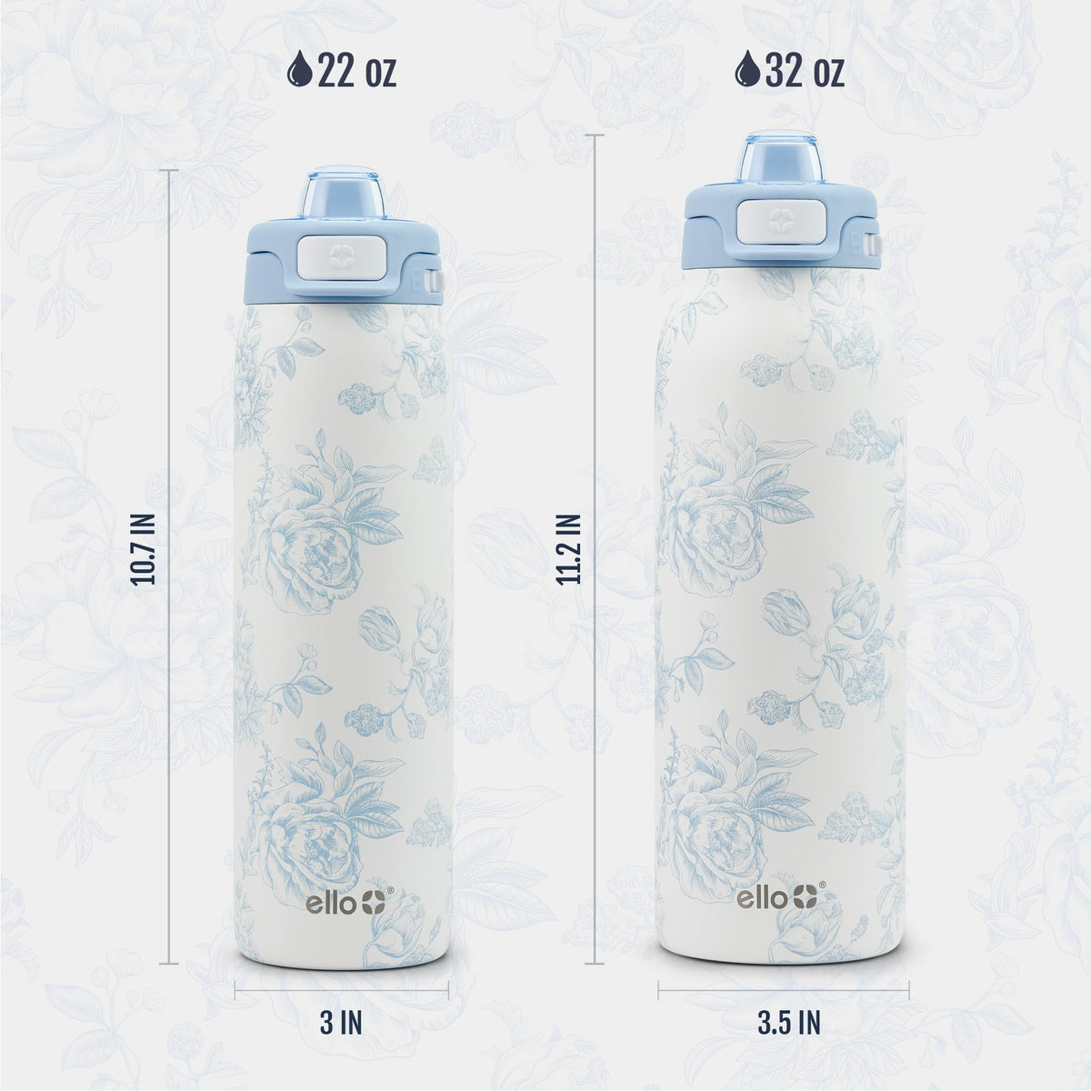 Pop & Fill 32oz Stainless Water Bottle (32oz / Porcelain Rose)