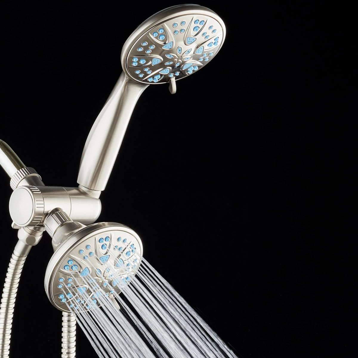 Antimicrobial (2.5 Gallons Per Minute / Satin Nickel / Aqua Blue Jets)