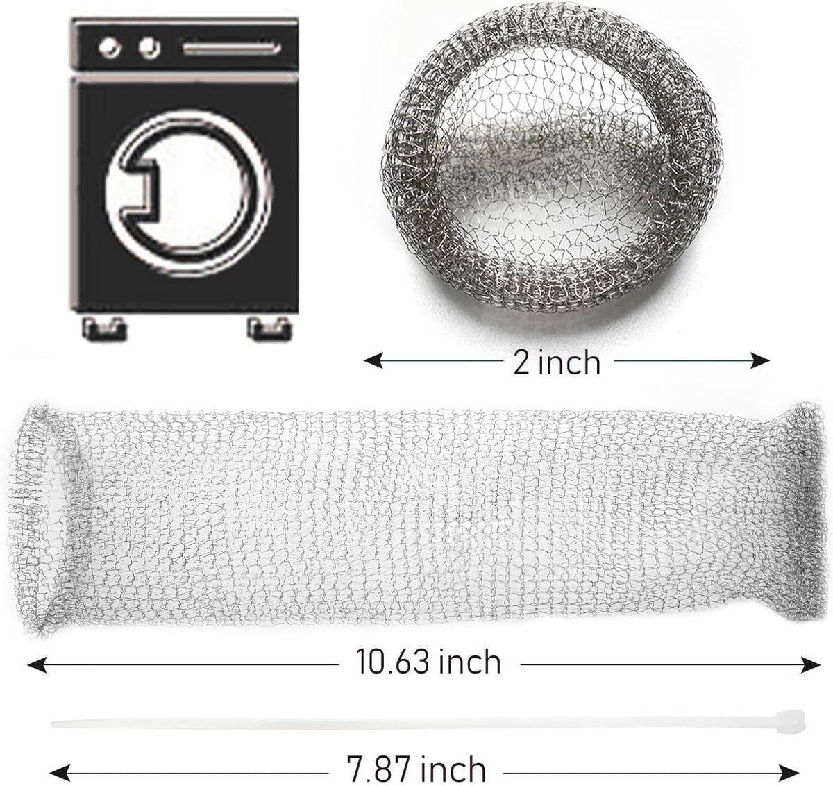 6 PCS Washing Machine Lint Catcher Lint Traps for Washing Machine Hose (Metallic)