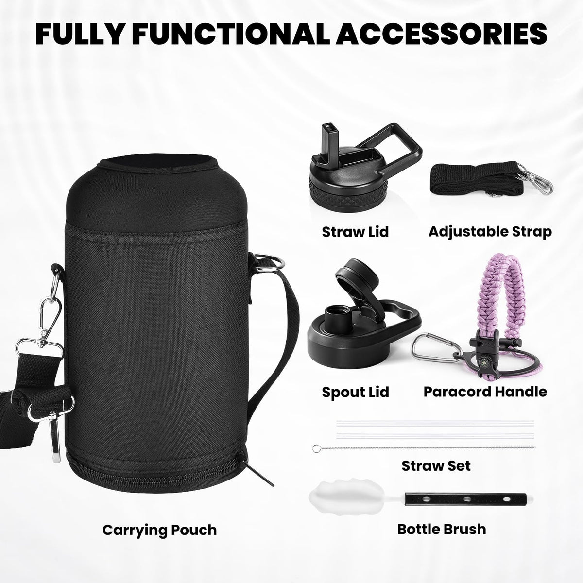 Insulated Water Bottle 64 oz (Light Purple / 64 Ounces)