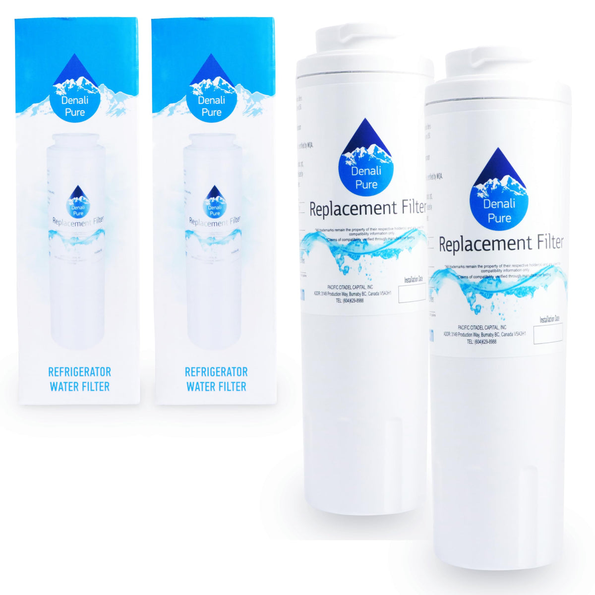 2 Pack Replacement for for KitchenAid KFIS20XVMS1 Refrigerator Water Filter