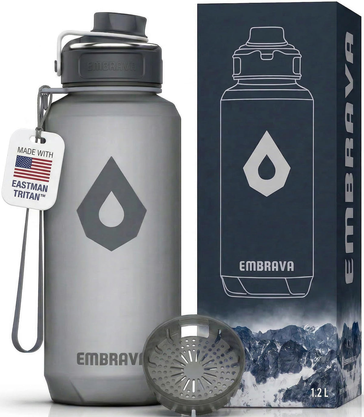 Sports Water Bottle (Gray / 40 Ounces)