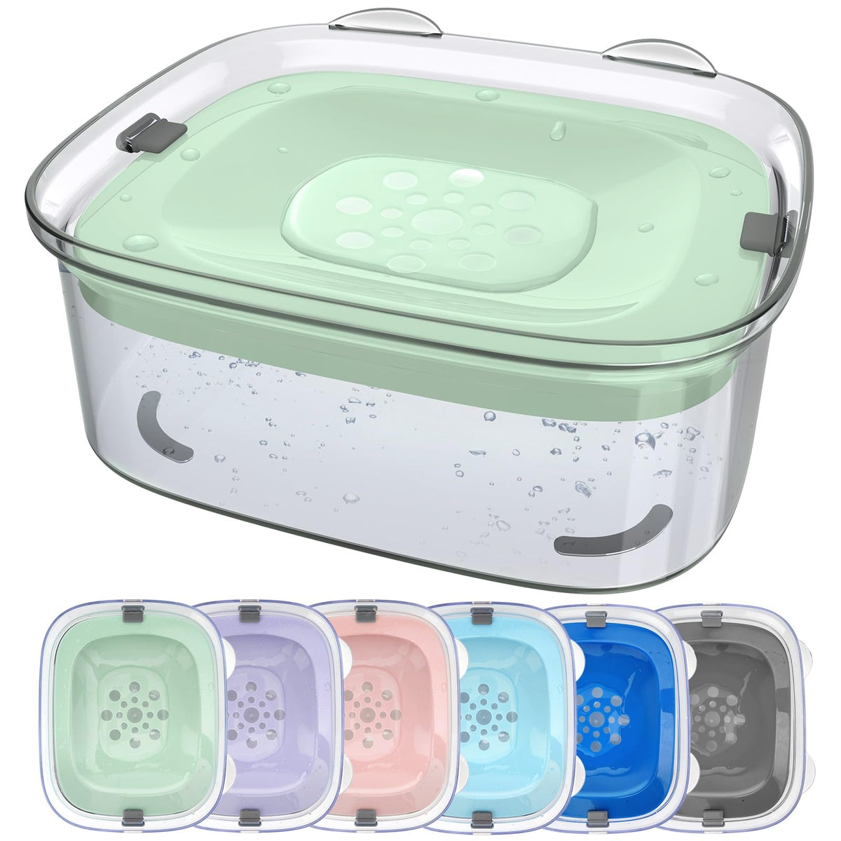 3L No Spill Dog Water Bowl with Slow Drinking Disk (Sprout Green)
