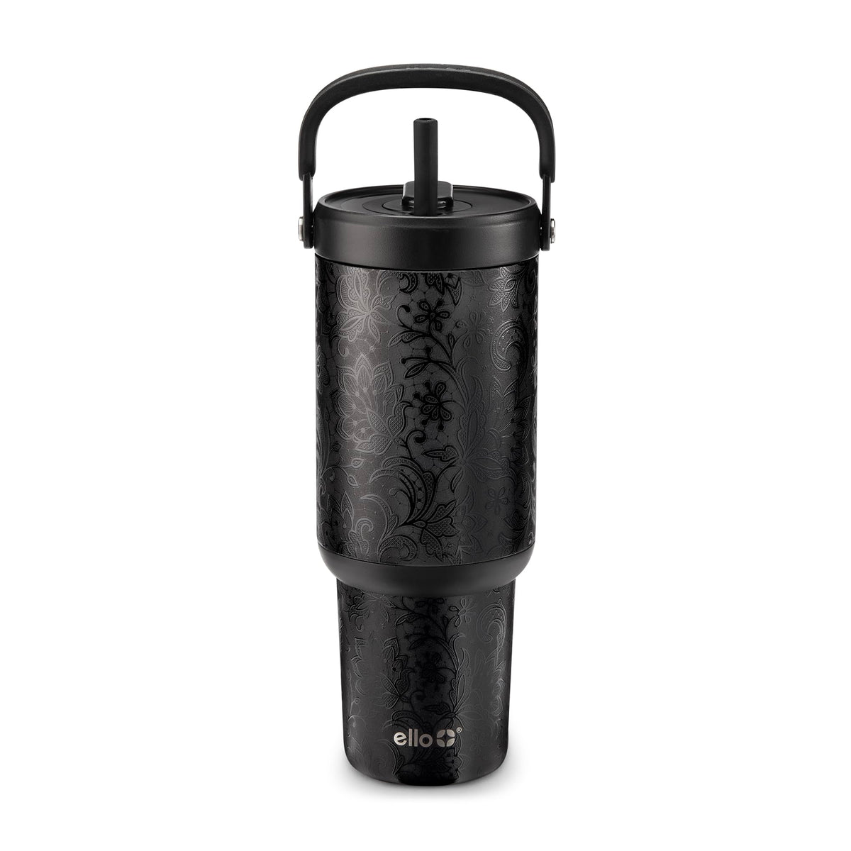 Oasis Go+ 32oz Tumbler with Top Handle and Retracting Straw (32 Ounces / Black Lace)