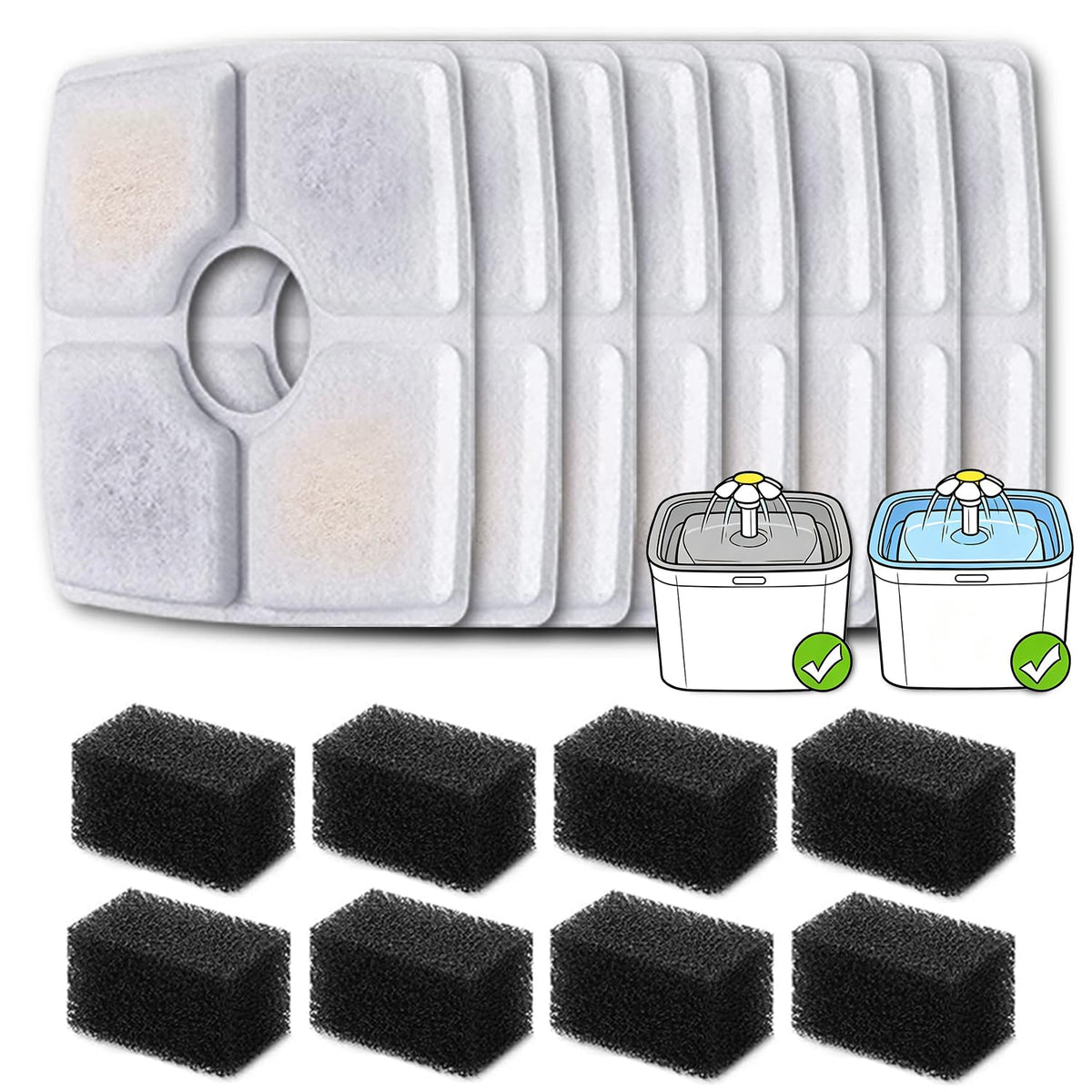 8 Pack Replacement Filters & 8 Pack Pre (8+8)