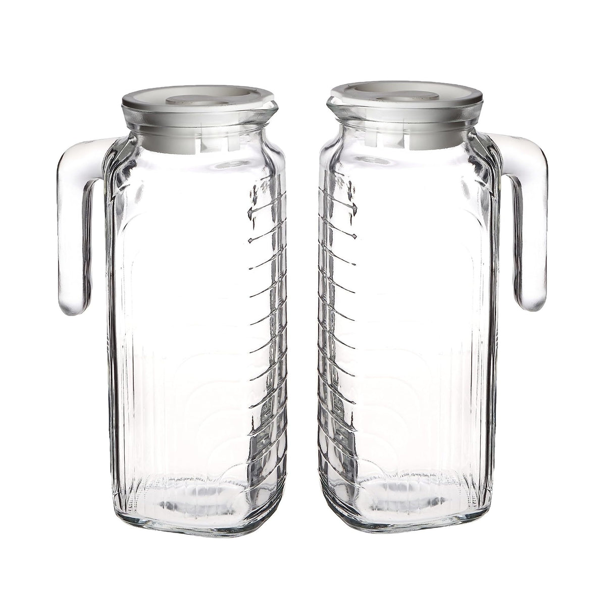 Gelo Set of 2 Glass pitchers (White)