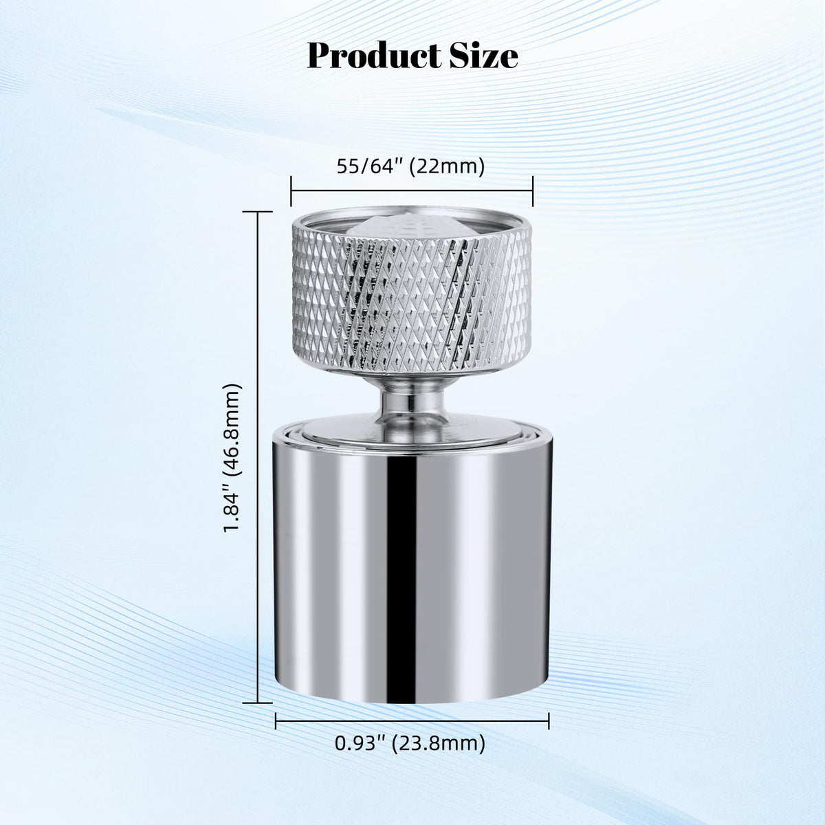 Dual function Metal Faucet Aerator (Upgraded Aerator with 1 Swivel Joints / Silver)