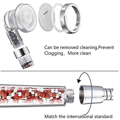 Shower Head with Hose Holder (White Shower Head + Hose + Holder)