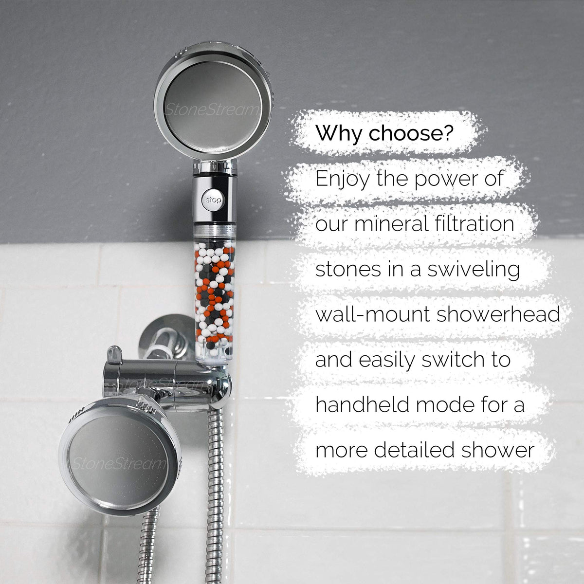 High Pressure Handheld Shower Head And Wall Showerhead Combo
