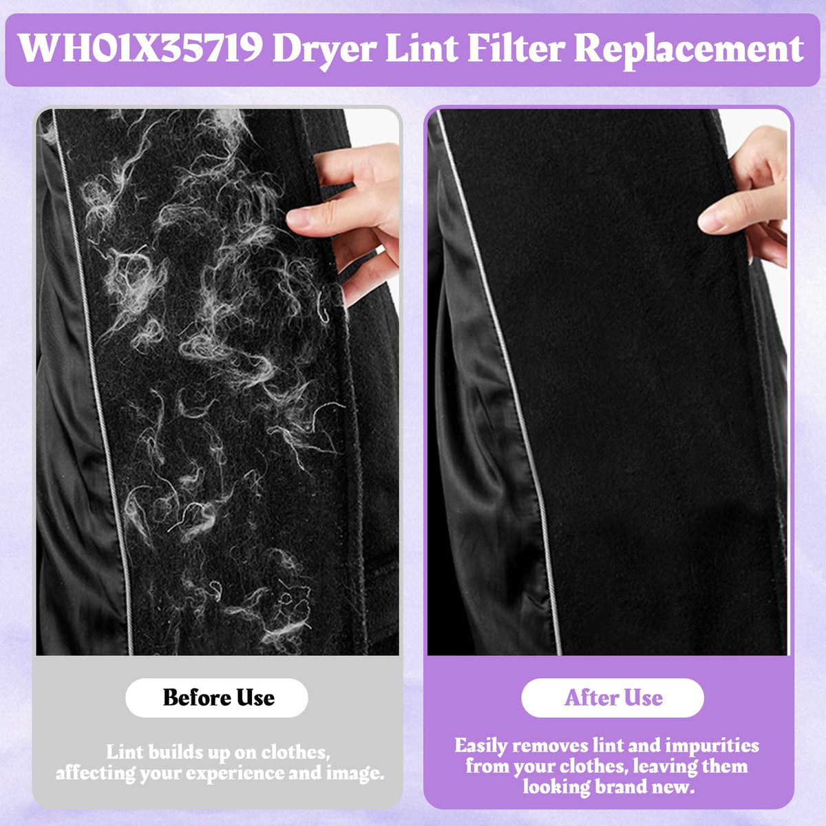 4 Pack WH01X35719 Lint Filter Compatible with Ge Profile Washer Dryer (4 Pack)