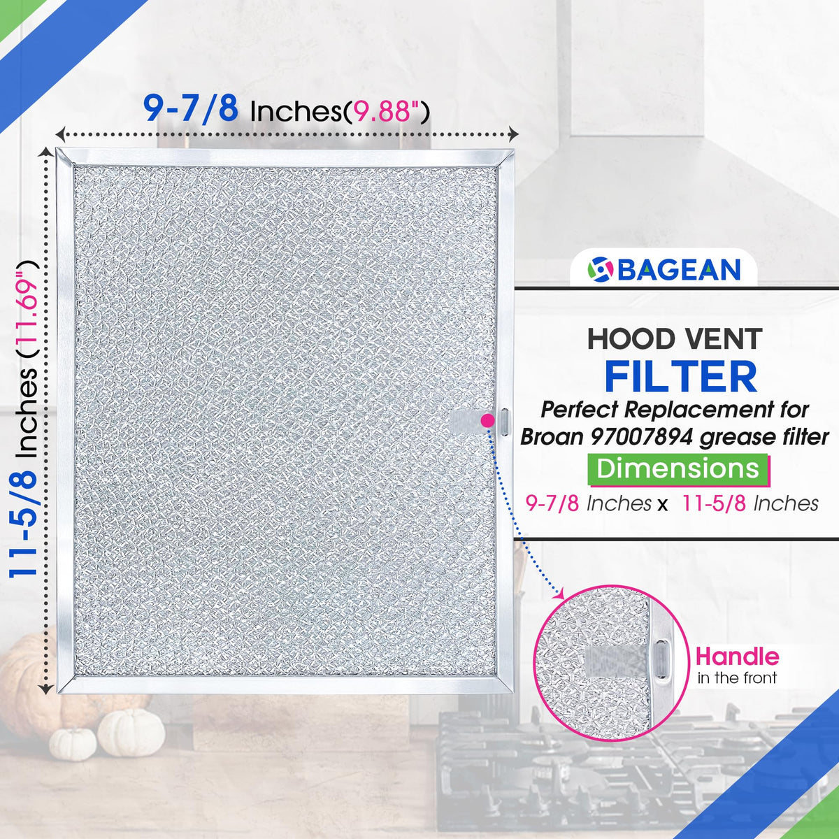 Stove Vent Filter 9.9"x11.6" 97007894 Fits Nutone Broan Range Hood Filter