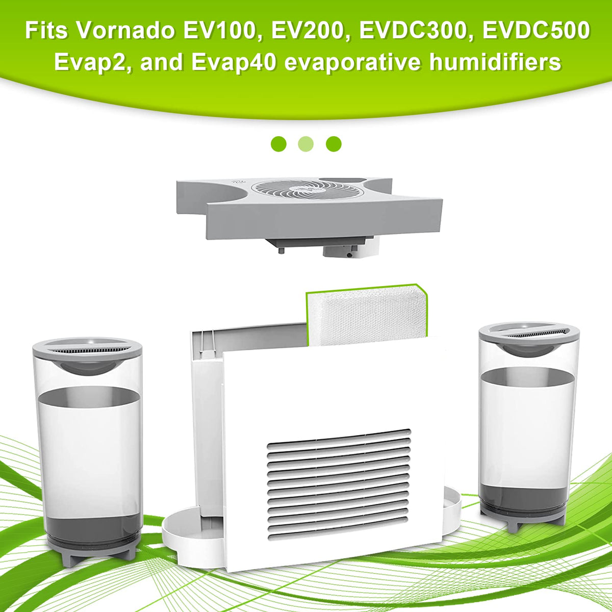 2 Pack MD1 0034 Humidifier Wick Filter for Vornado Evaporative Humidifier