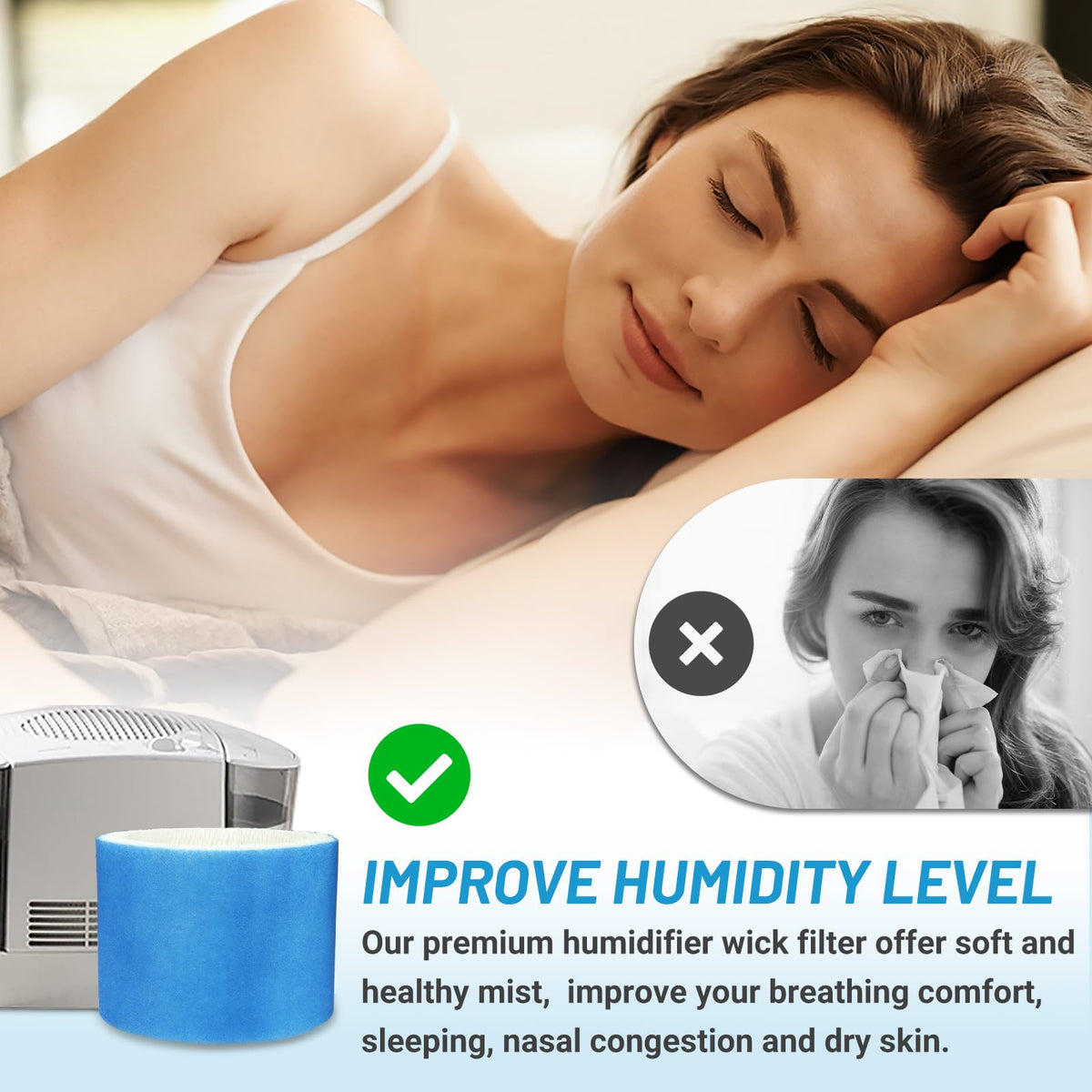 3 Pack Upgraded HC14 Filter E Compatible with Honeywell HC (3 Pack--blue)