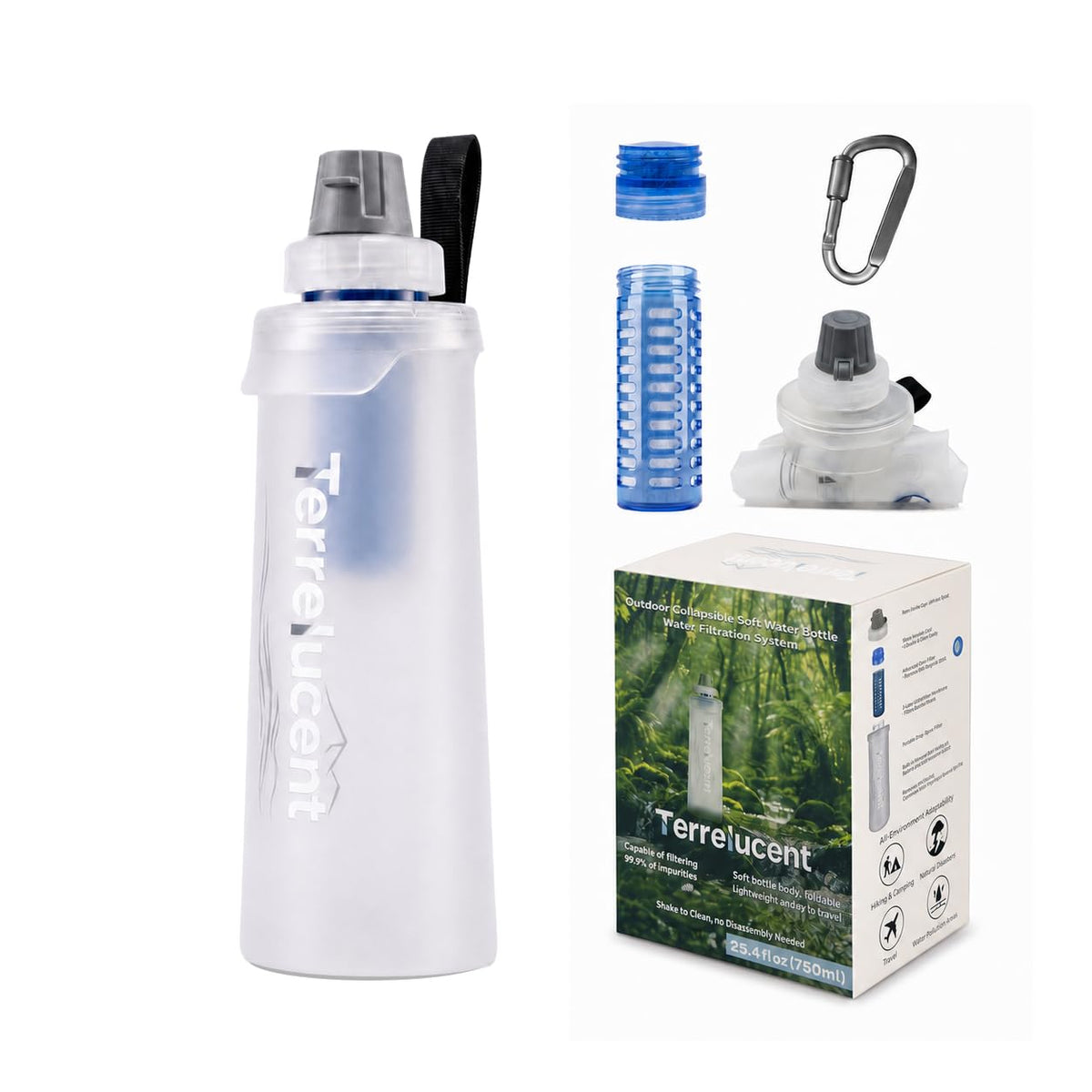 Collapsible Water Bottle with Filter