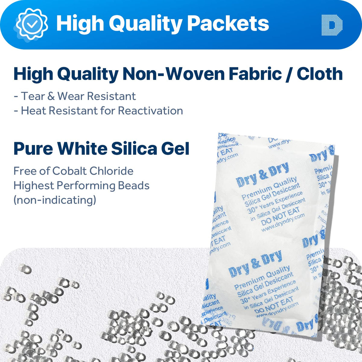 100 Gram [200 Packets] Silica Gel Packets Desiccants (100 Gram)