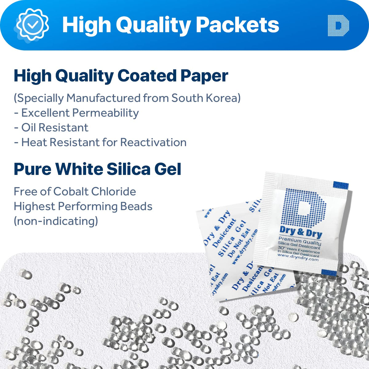 1 Gram [50 Packets] Silica Gel Packets Desiccants (1 Gram)