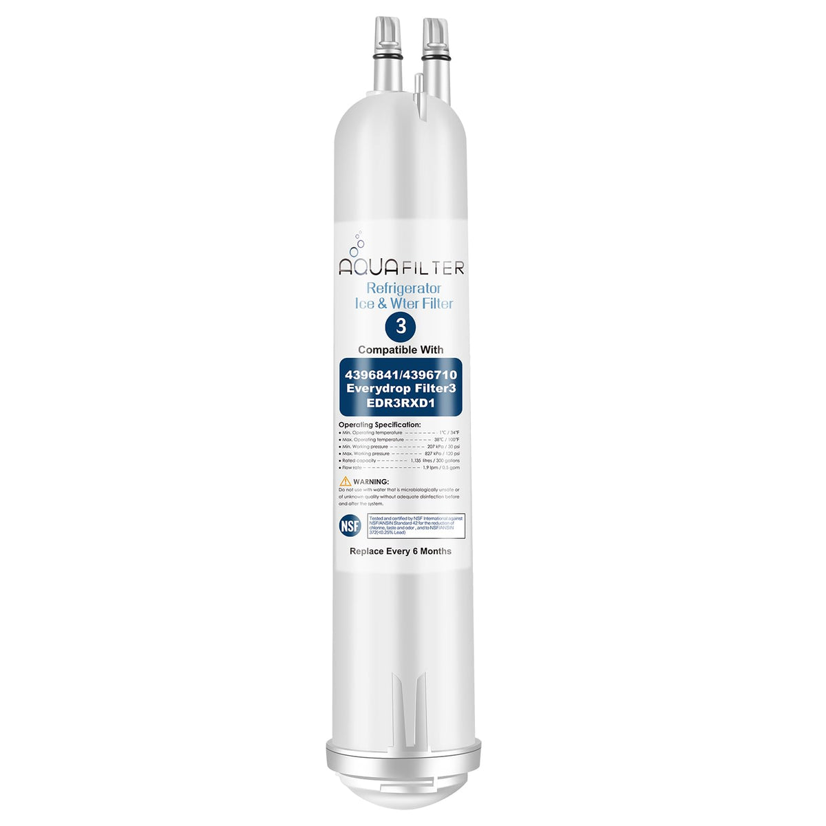 FILTER3 4396841 Refrigerator Water Filter Replacement Compatible with 4396841 4396710 EDR3RXD1 EDR3RXD1B Filter 3 P1WB2 P2RFWG2
