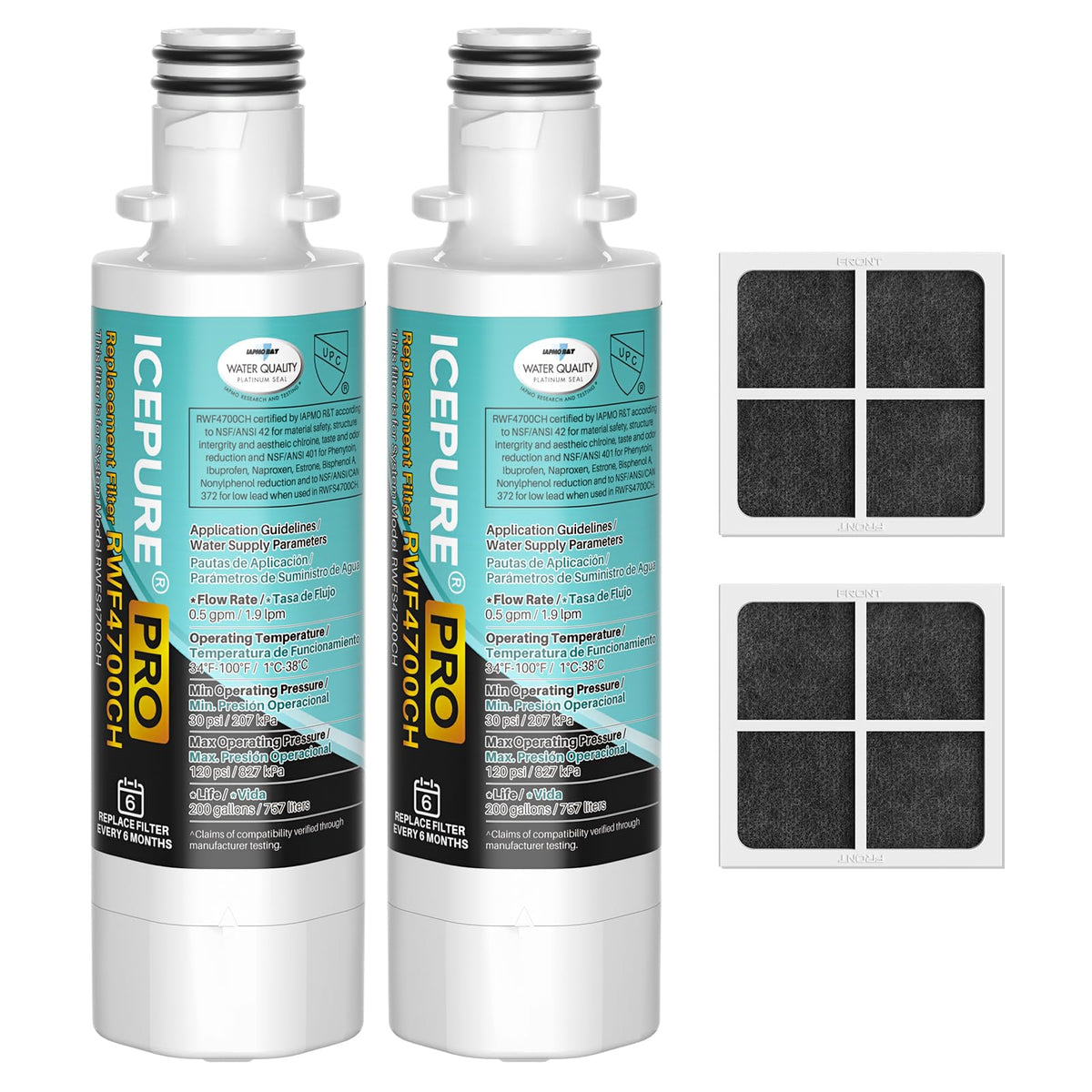 PRO ADQ747935 NSF (PFOA&PFOS, Ibuprofen, Phenytoin Removal(Pro) / 2+2 Count (Pack of 1))