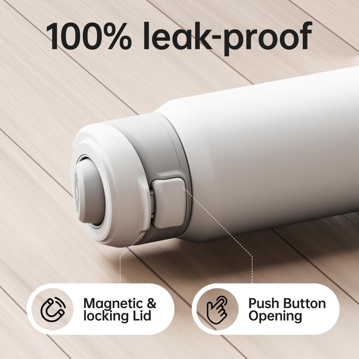 64oz Insulated Magnetic Water Bottle (White / 64 Ounces)