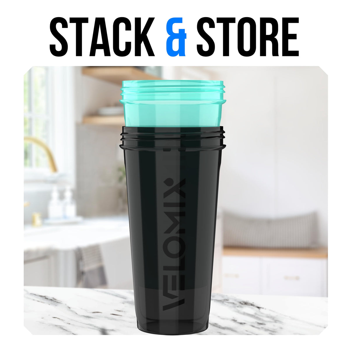 2 Pack 28oz Protein Shaker Bottle (A5) Black / Turquoise)
