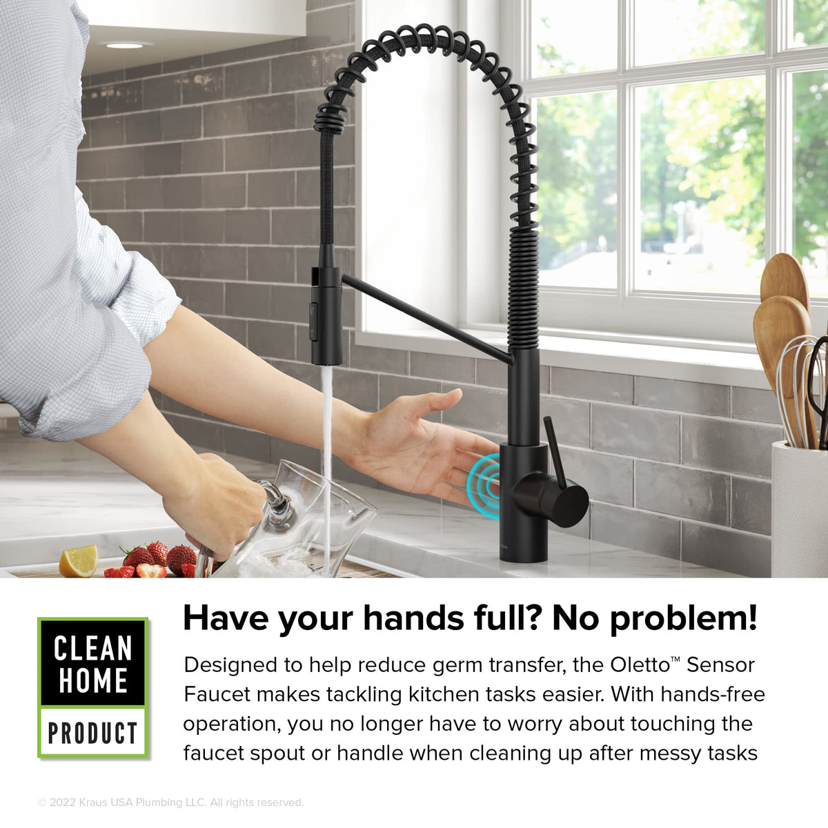 Oletto Touchless Sensor Commercial Pull (Matte Black / Touchless Commercial Style)