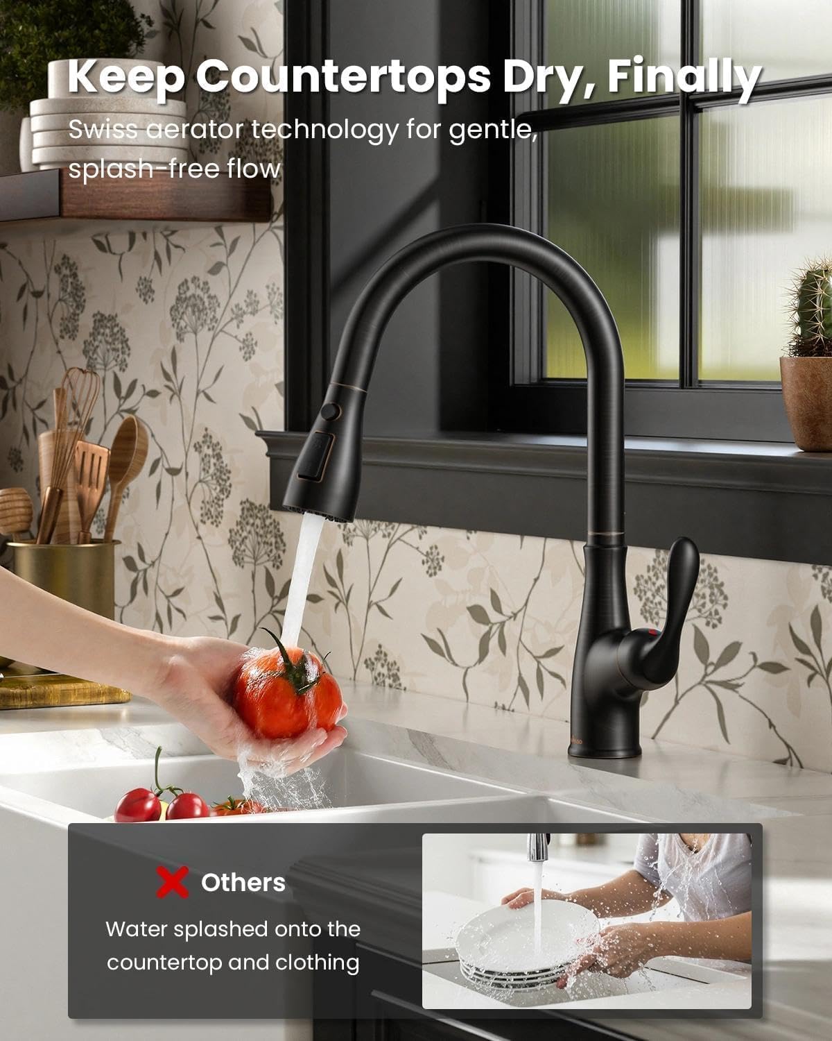 Kitchen Faucet with Pull Down Sprayer Oil Rubbed Bronze (Oil Rubbed Bronze)