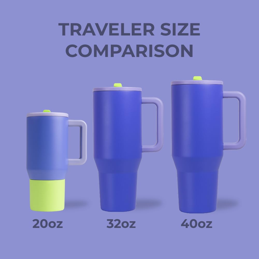 Traveler Modern 40 oz Tumbler with Handle & Simple Flip Straw (Lime Rickey / 40 Ounces)