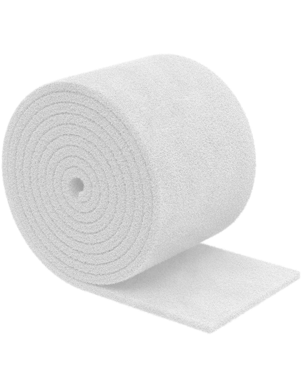 Aquarium Filter Floss Roll for Fish Tank Filters 71 x 12 Inch White Cuttable Aquarium Filter Pad 1 Inch Thick High Density Filter Media Roll for Freshwater Saltwater Fish Tanks & Small Ponds