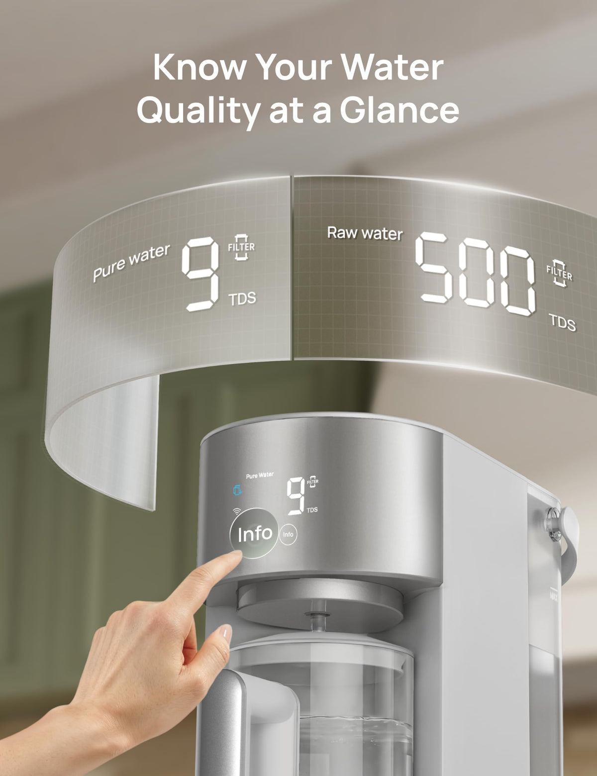 Smart Reverse Osmosis Water Filter System (Light Grey / 3L)