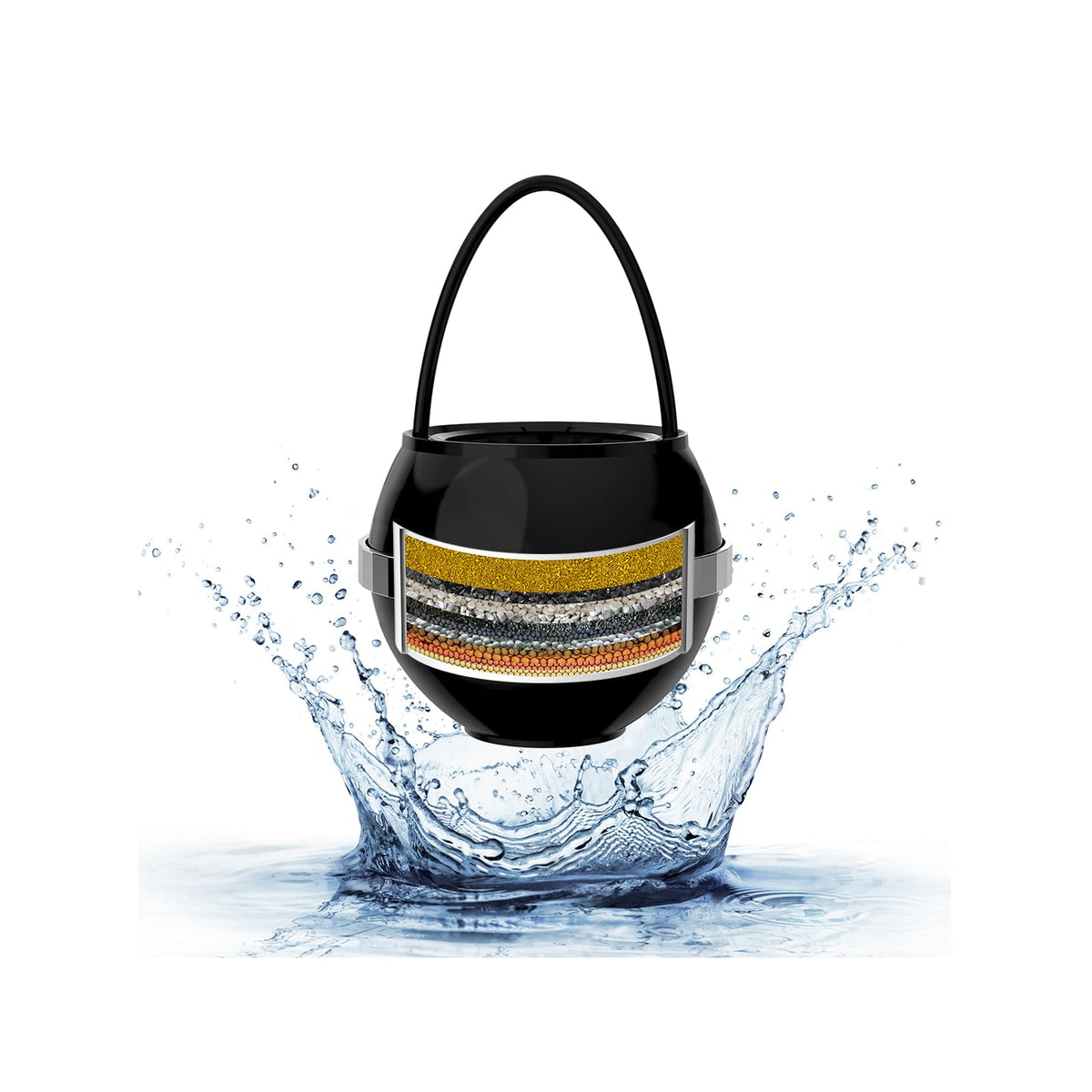 Bath Water Filter for Tub Faucet with Overflow (Enhanced KDF55 / Black)
