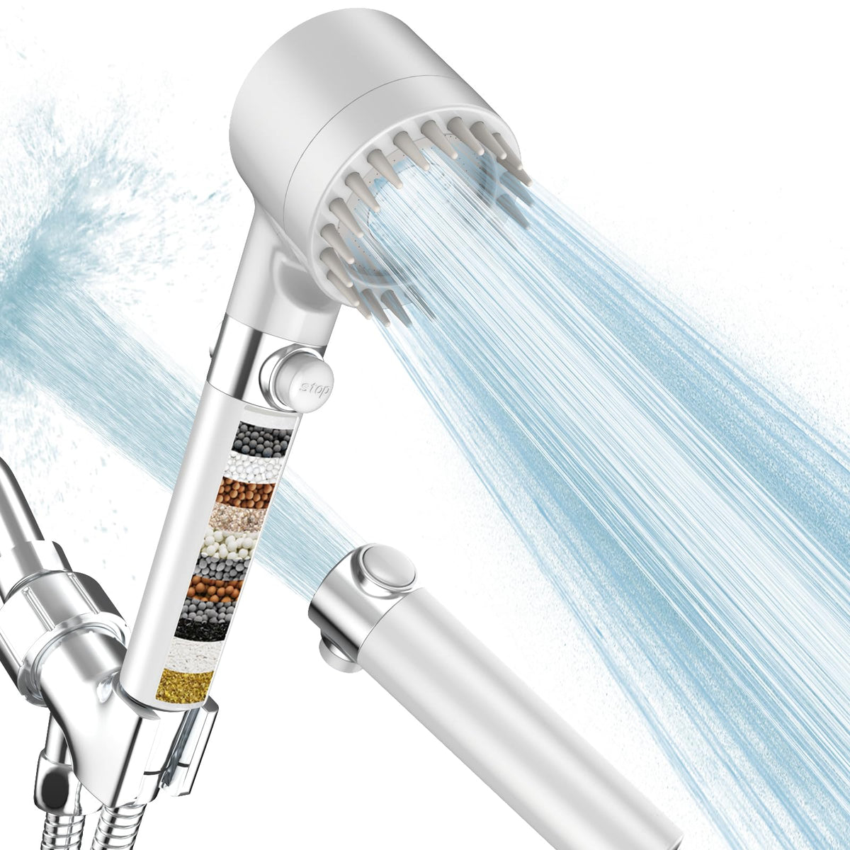 Filtered Shower Head with Handheld (Wihte)