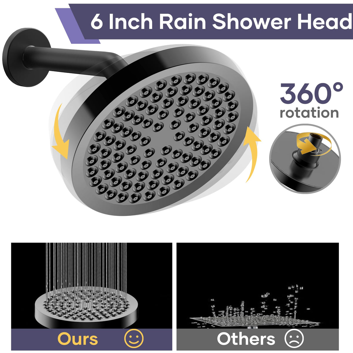 Shower Head with Handheld Spray Combo (Black)
