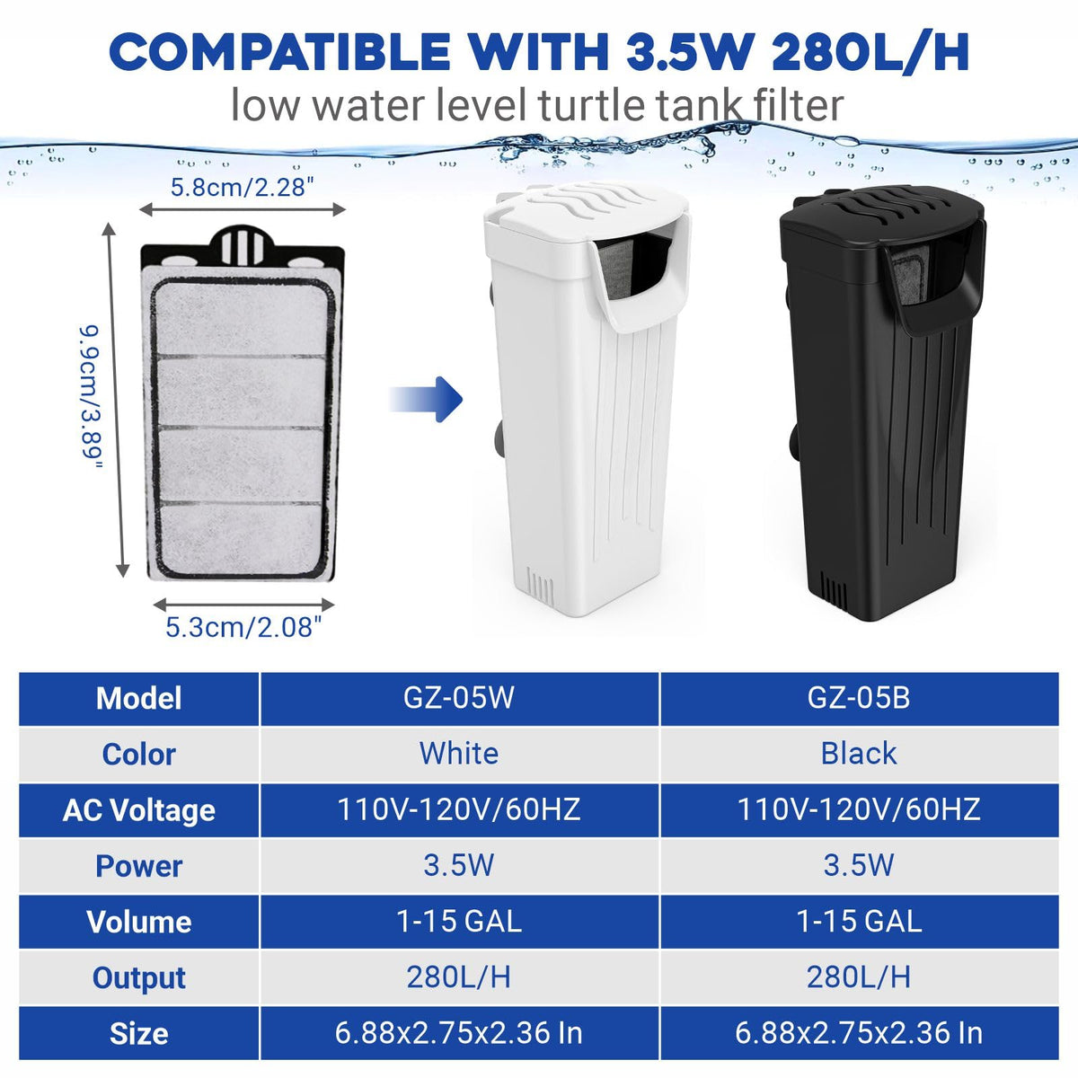 6 Pack Auqarium Filter Cartridges