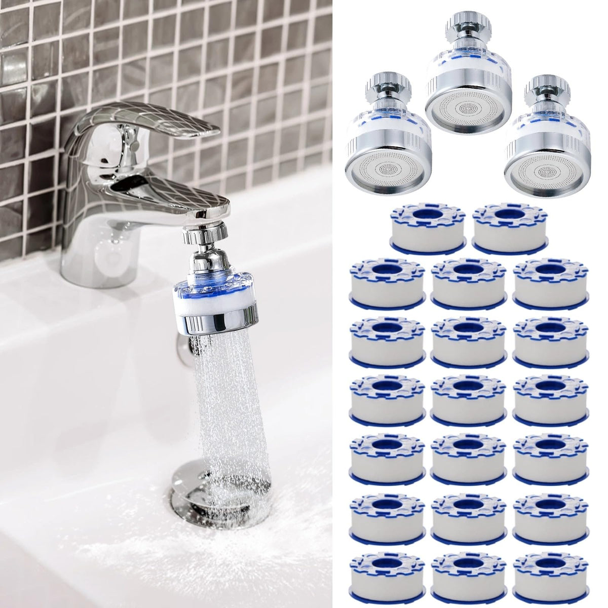 23 Pcs Sink Water Filter Faucet Set (A-23 Pcs)