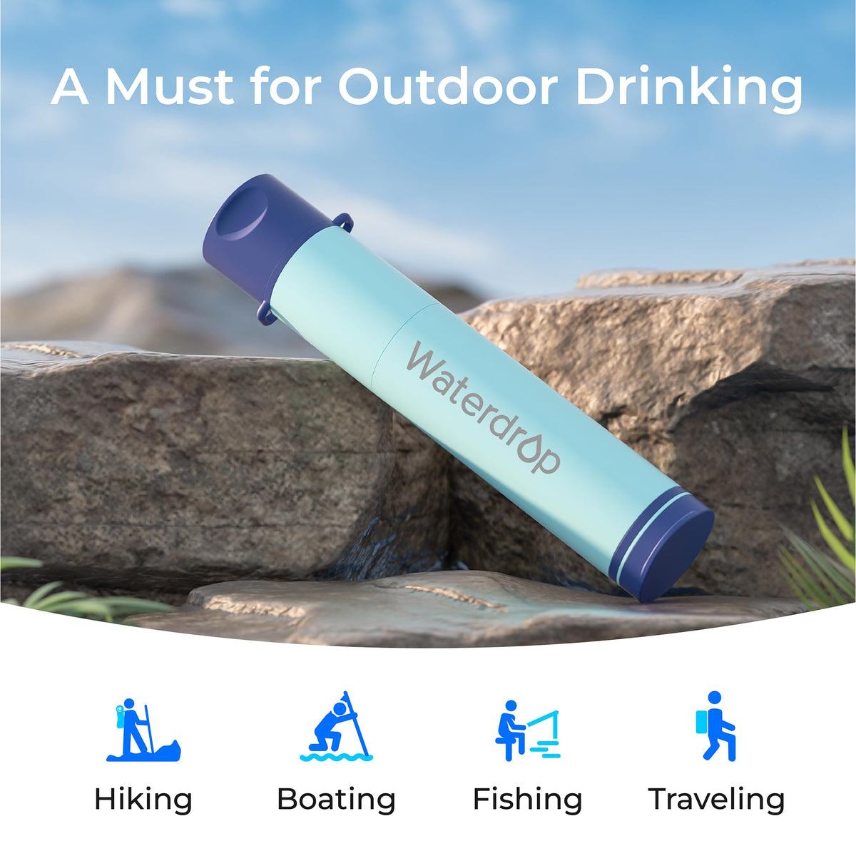 Water Filter Straw (Light Blue)