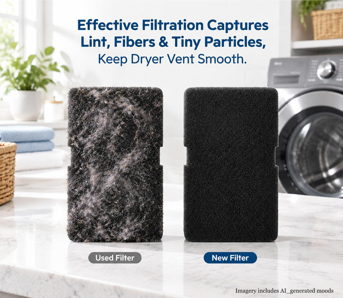 2964840100 2964840200 Dryer Sponge Foam Filter Compatible with Arcelik Backhoe DSX83410W DS7512PA DE8635RX Replacement Blomberg Grundig Tumble Dryer Evaporator Foam Filter Replacement Parts