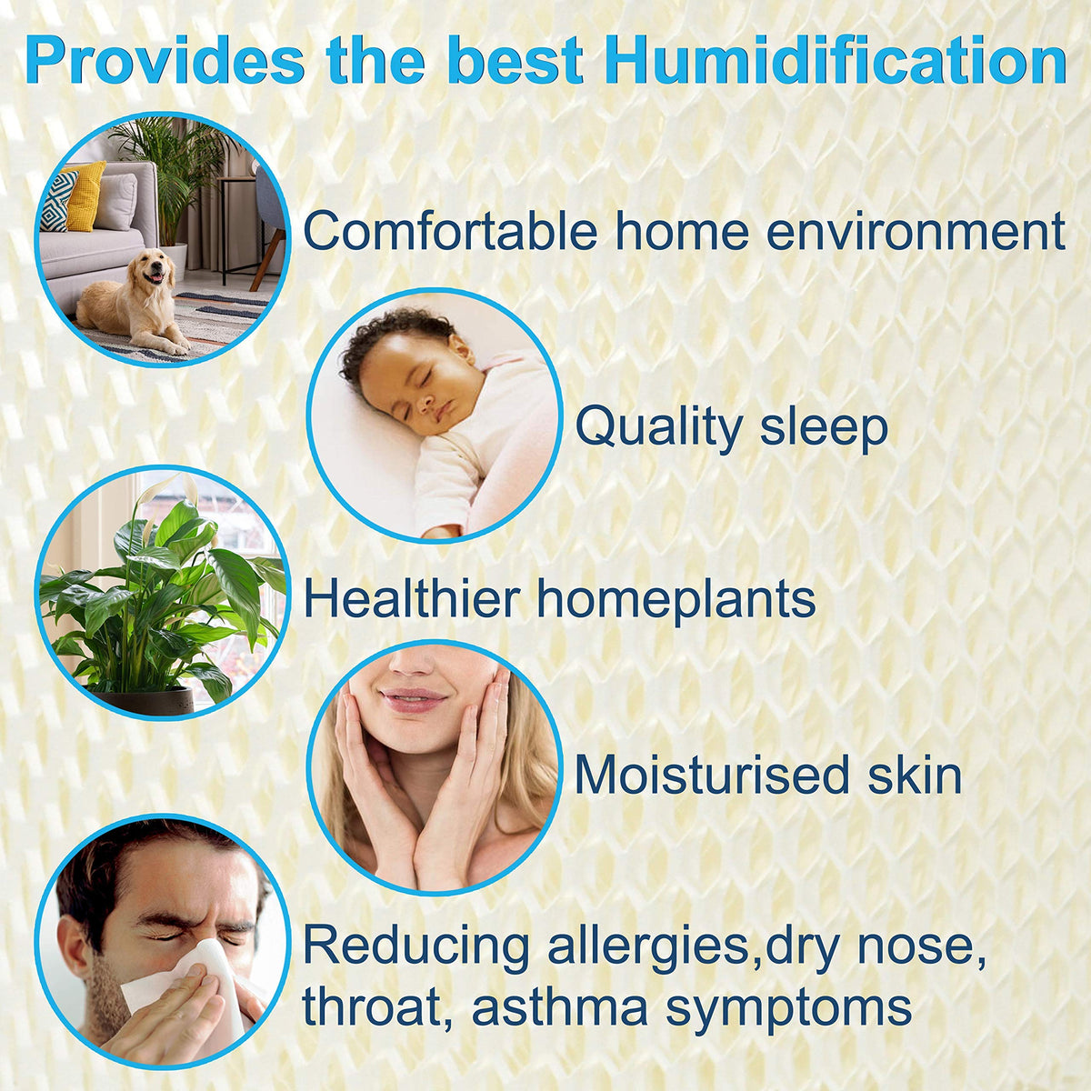 Humidifying Wick Filter compatible with Sharp KC850U KC860U KC (1-Pack)