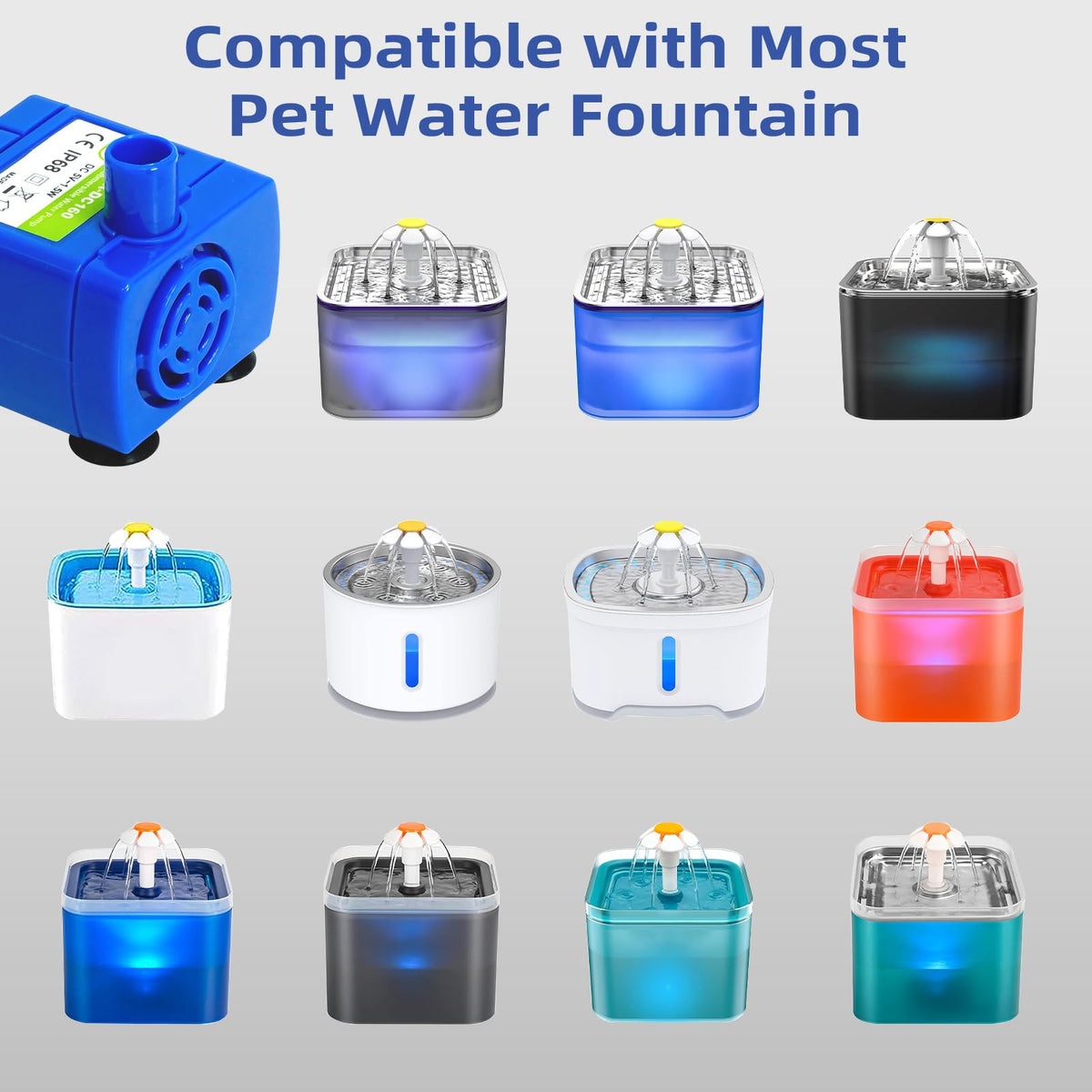 IP68 DR DC160 Submersible Water Pump Cat Water Fountain Pump for Tritone Ceramic
