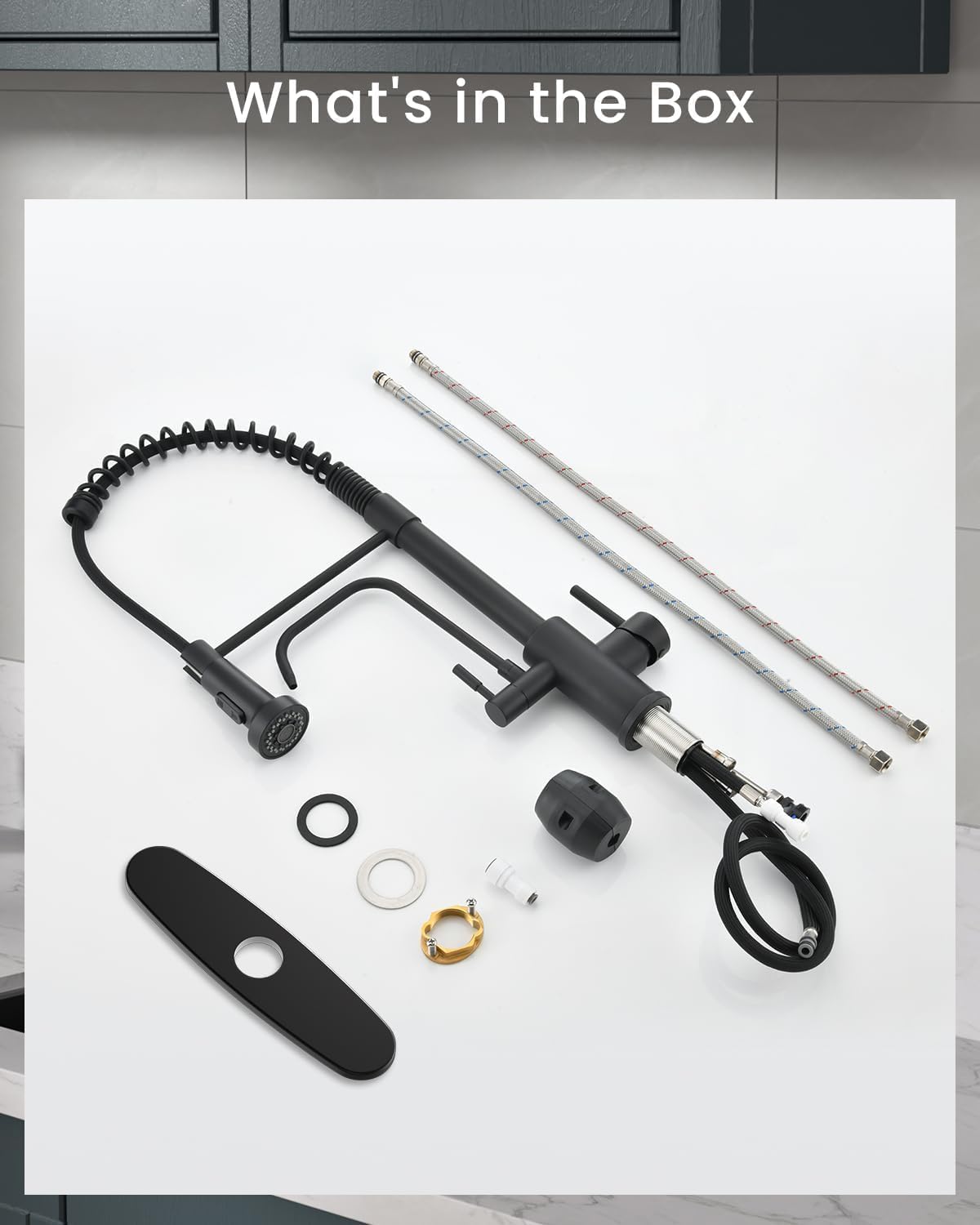 3 Way Black Kitchen Faucet with Water Filler (260-Black)